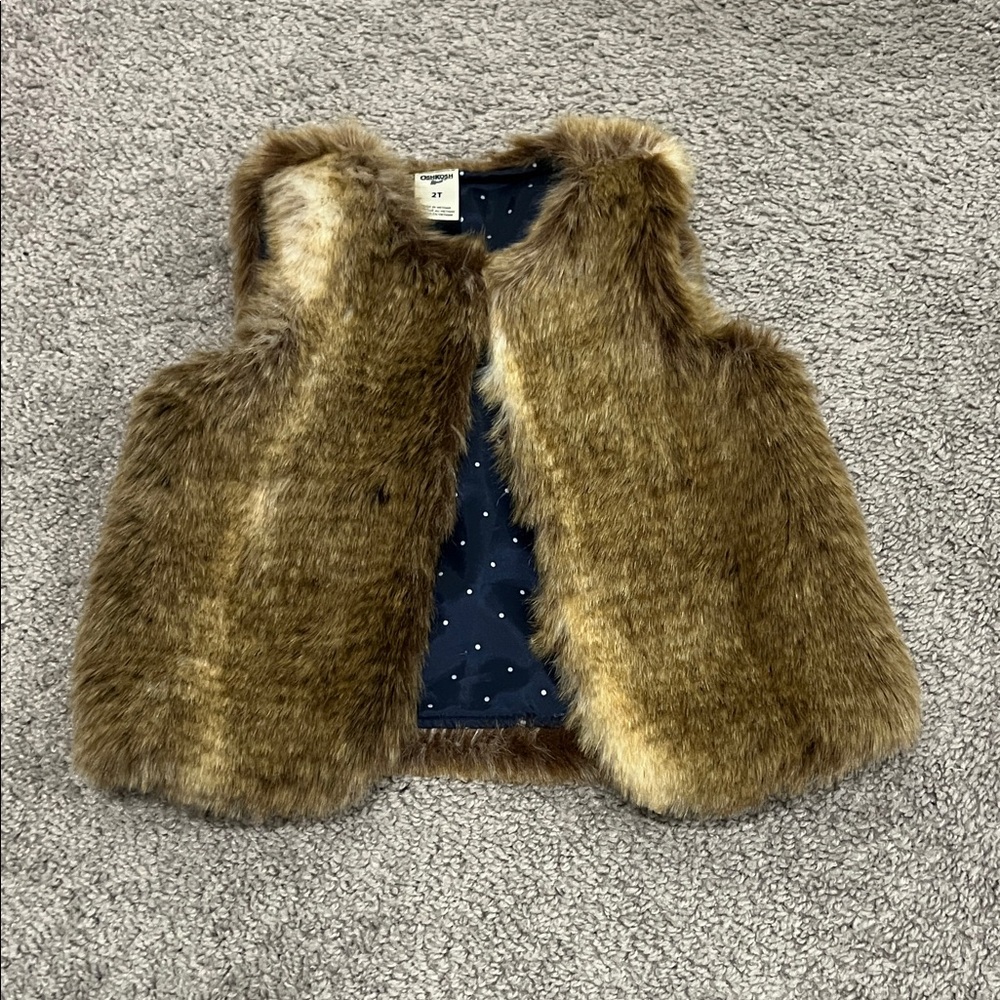 OshKosh B'gosh Brown Faux Fur Vest